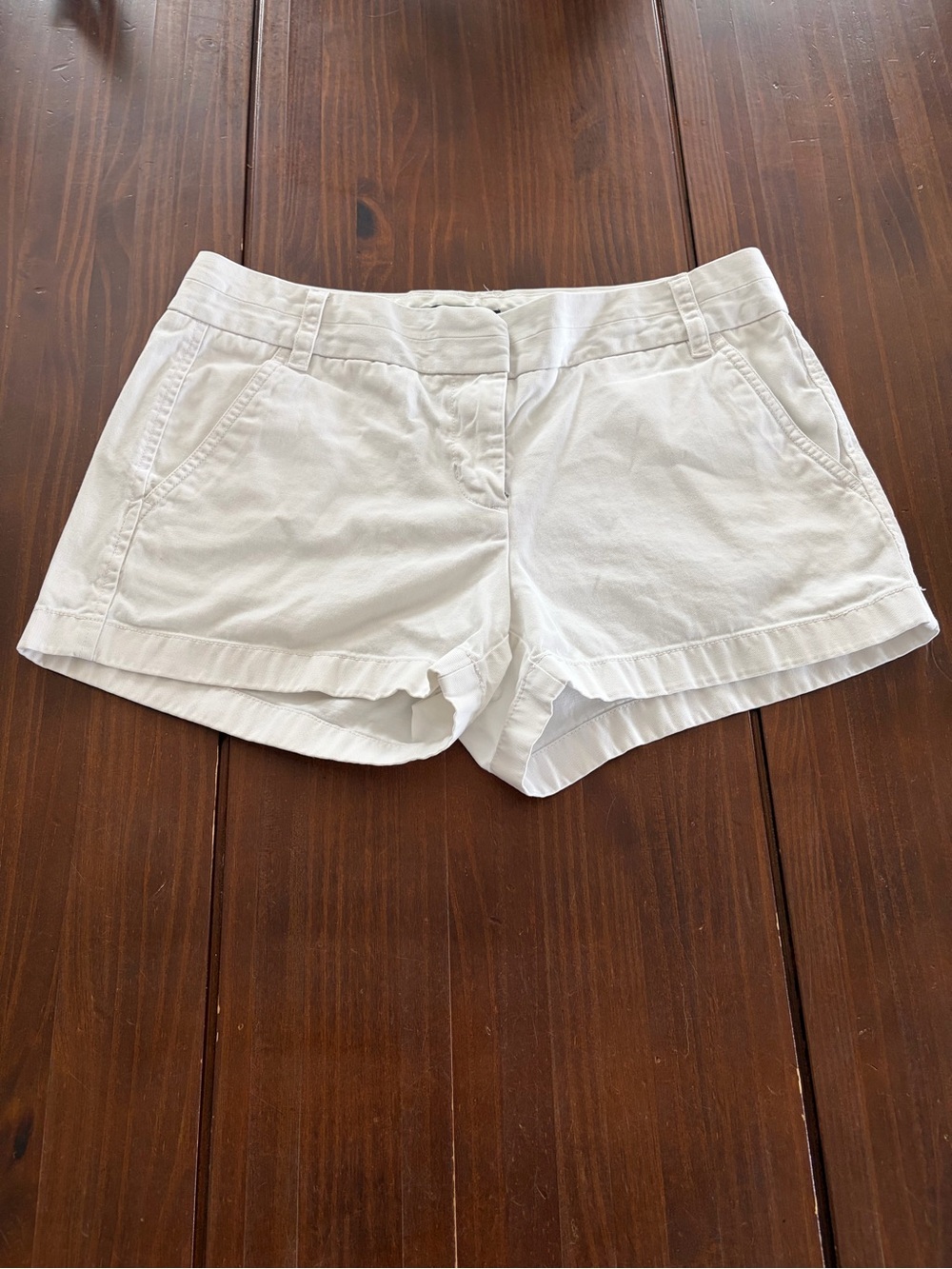 Women's White Cotton Shorts